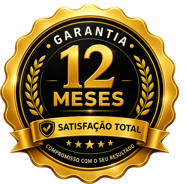 Selo de garantia de 12 meses com satisfação total